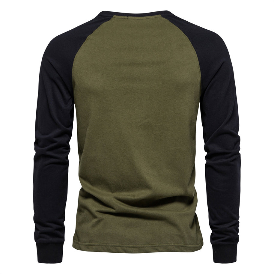 Herren Langarmshirt mit modernem Kontrastdesign und bequemer Passform WW