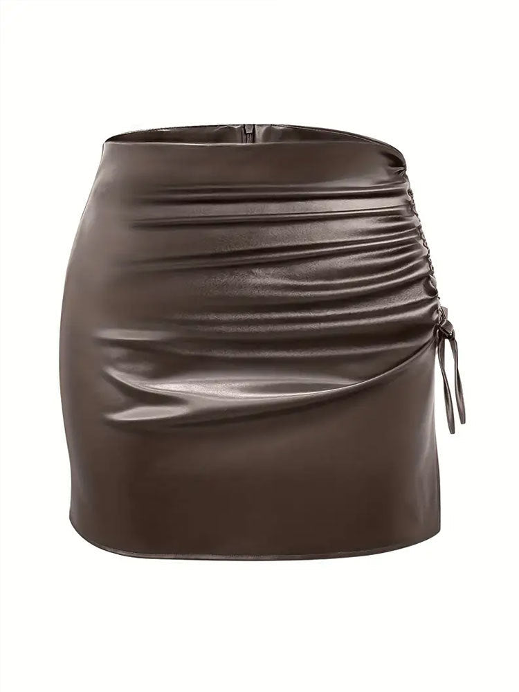 Damen Figurbetonter Minirock mit raffiniertem Rüschendesign W&W Mode