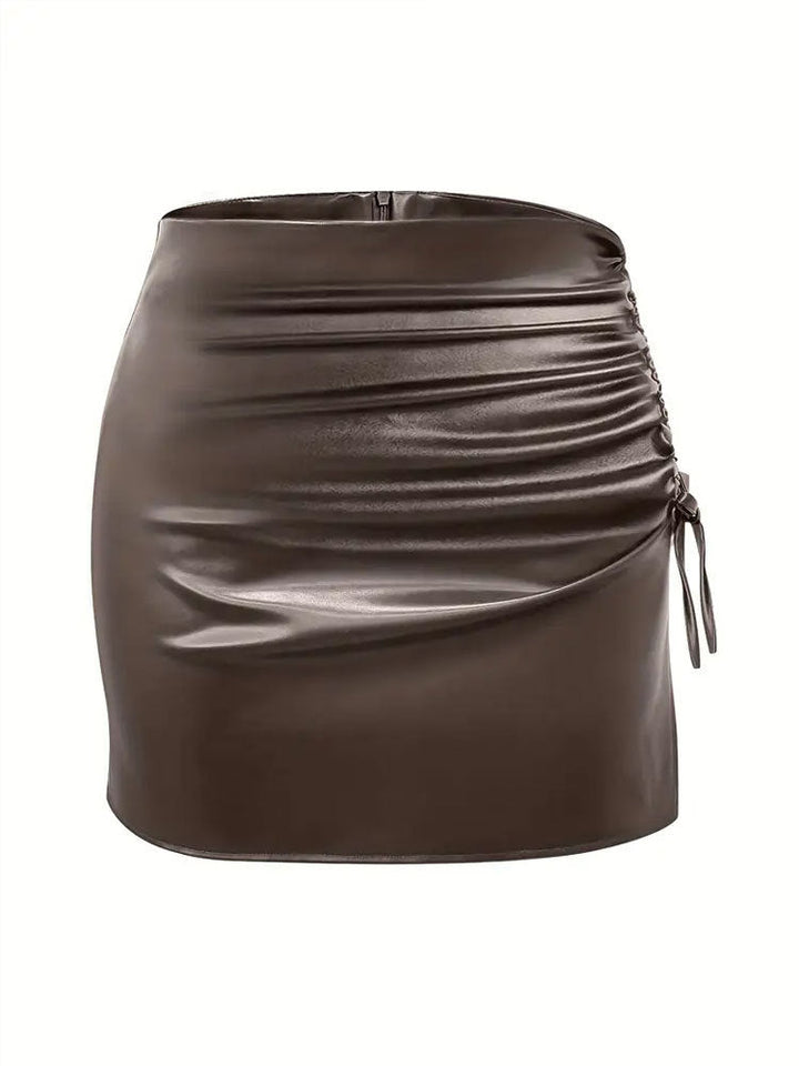 Damen Figurbetonter Minirock mit raffiniertem Rüschendesign W&W Mode