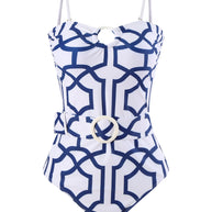 Damen Badeanzug mit elegantem Kimono und raffiniertem Gürtel WW