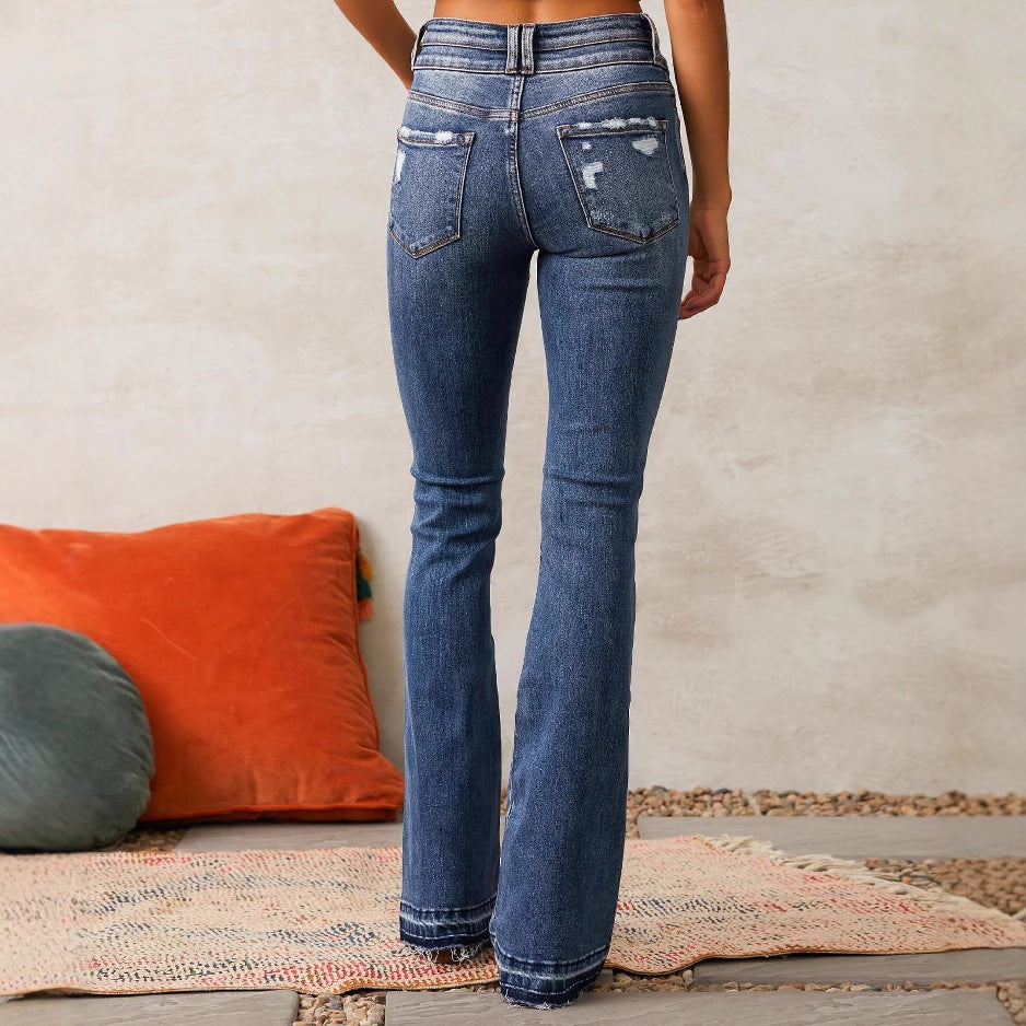 Damen Flared Jeans im Vintage-Stil W&W Mode
