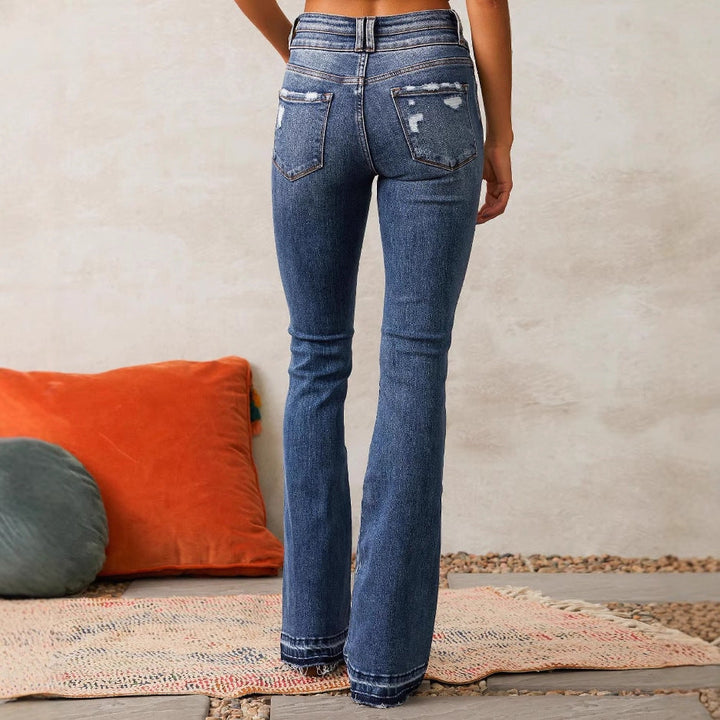 Damen Flared Jeans im Vintage-Stil W&W Mode
