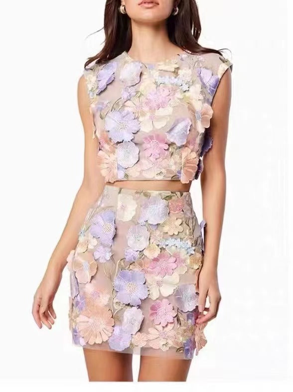 WW | Ärmelloses Crop Top Bodycon Rock Zweiteiliges Set