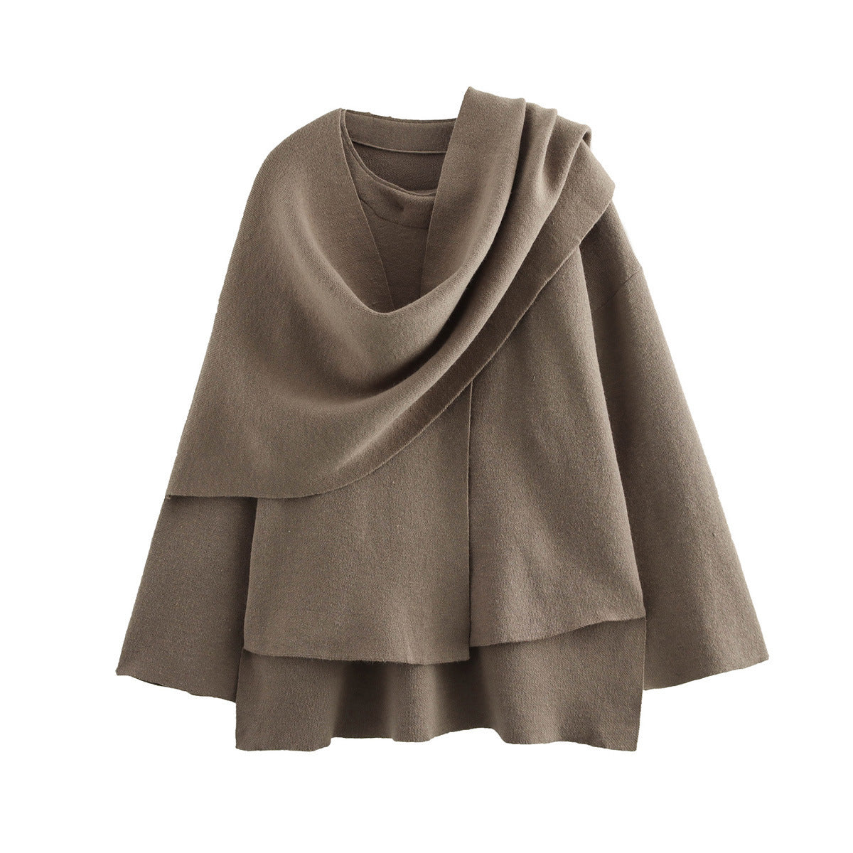 Damen asymmetrische ponchoartige Jacke aus weichem Material WW