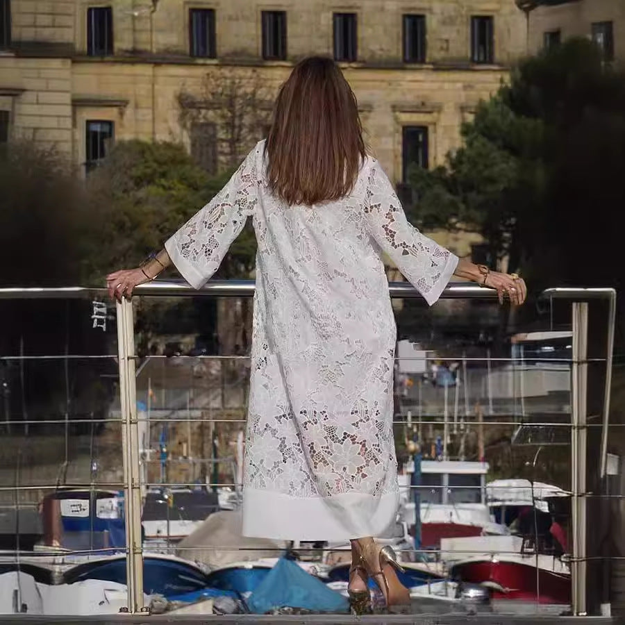 Damen Spitzenkleid im Boho-Stil mit feinen Details WW