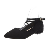 Damen elegante Ballerinas mit klassischem Riemchen-Design und komfortablem Blockabsatz W&W
