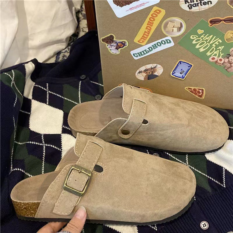 WW | Wildleder Schlupfclogs Mit Verstellbarer Schnalle