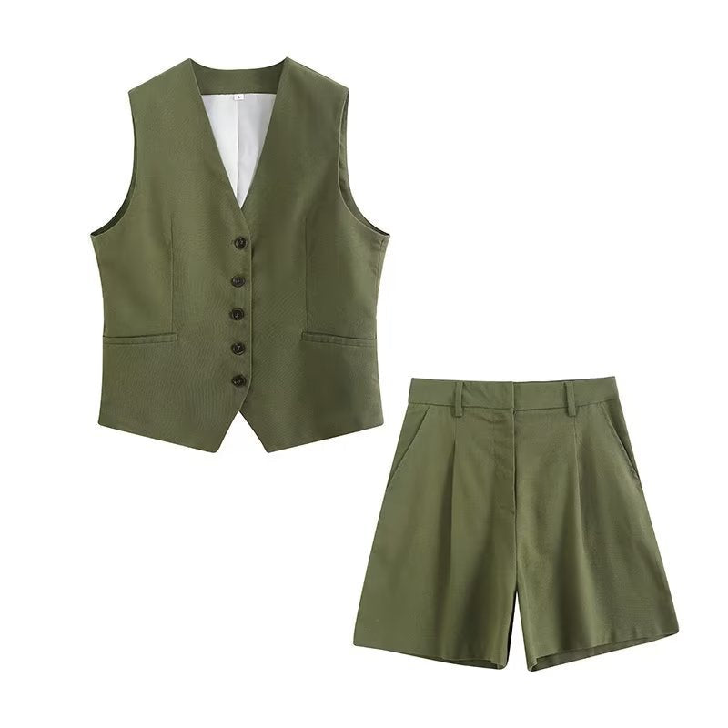 W&W Mode | Lockere Weste Shorts Set