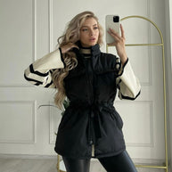 Damen sportliche Weste mit Kapuze und Taillenzug WW