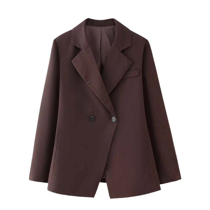 Damen eleganter, doppelreihiger Blazer mit klassischem Revers W&W Mode