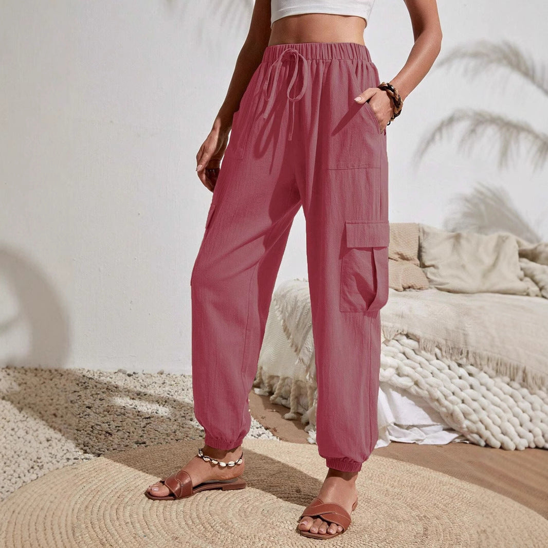 Damen Cargo-Hose mit elastischem Bund und praktischen Seitentaschen WW