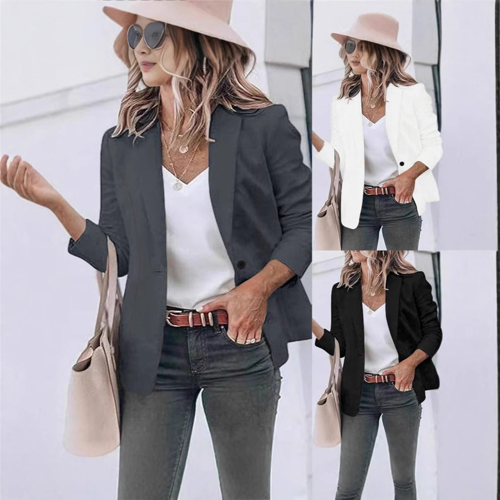 Damen eleganter Blazer mit schmalem Schnitt und feinen Details WW