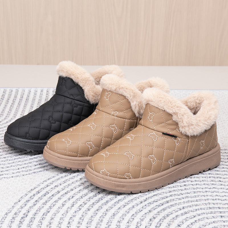 Damen Stilvolle und warme Fleecegefütterte Hausschuhe WW