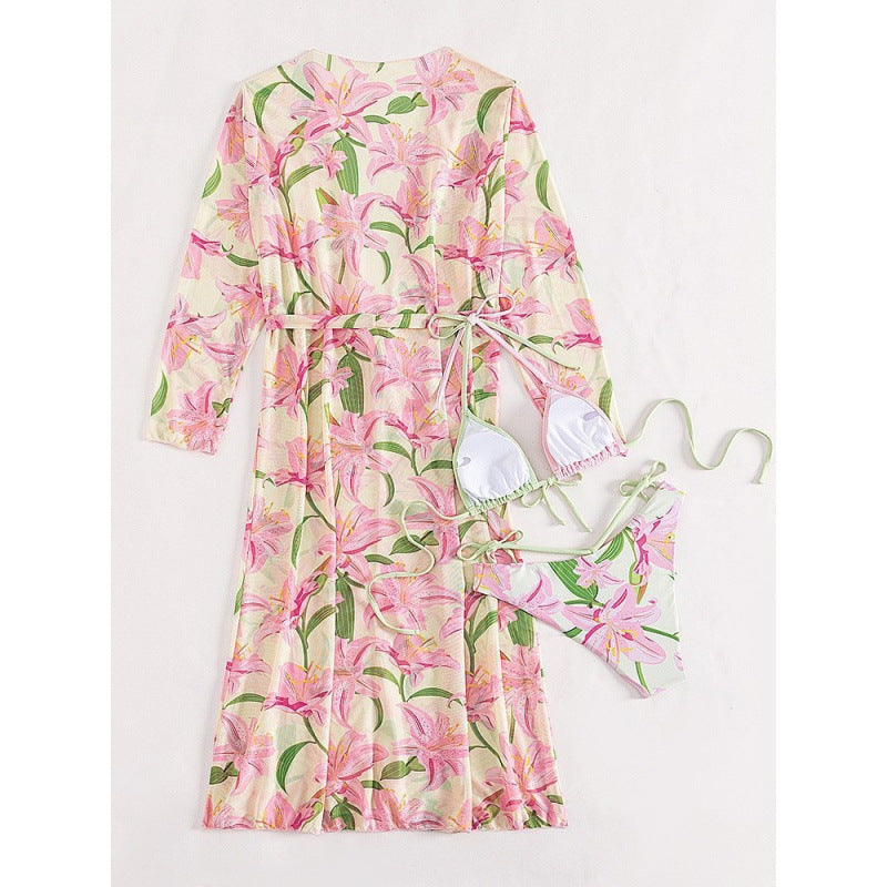 Damen Strandkleid mit floralem Muster und lässigem Schnitt WW