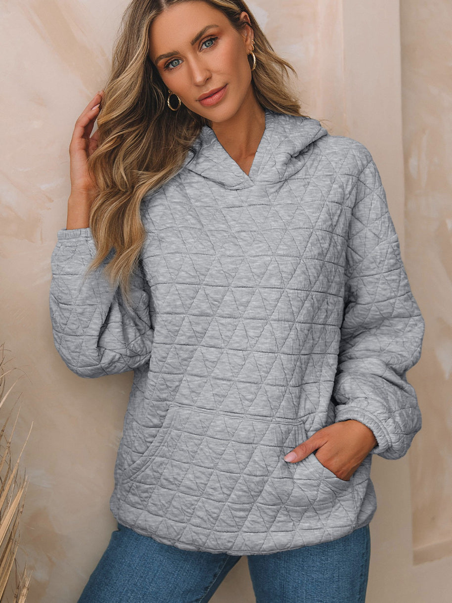 Damen Stepppullover mit gemütlicher Kapuze und praktischen Taschen WW