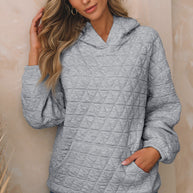 Damen Stepppullover mit gemütlicher Kapuze und praktischen Taschen WW