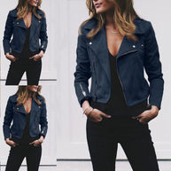 Damen Bikerjacke mit strukturiertem Wildleder-Look und asymmetrischem Reißverschluss WW