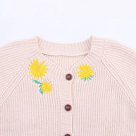 Damen Strickjacke mit Blumenstickerei WW