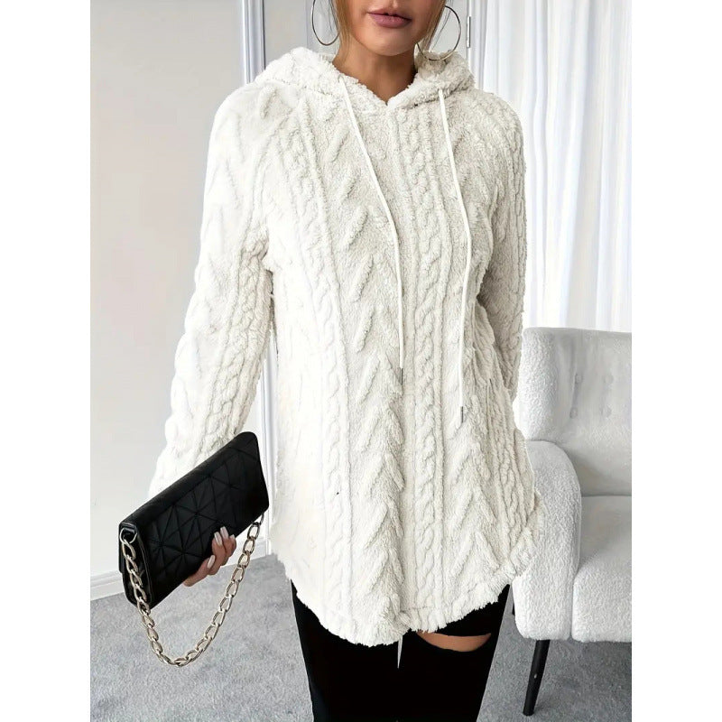 Damen bequemer Kapuzenpullover mit strukturiertem Design WW