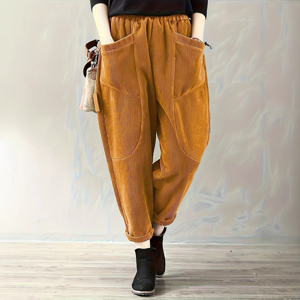 Damen Freizeithose mit elastischem Bund und großzügigen Taschen WW