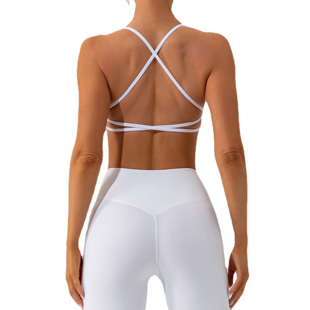 Damen Sportlich-funktionales Bustier mit gekreuztem Rückendesign und atmungsaktiven Materialien WW
