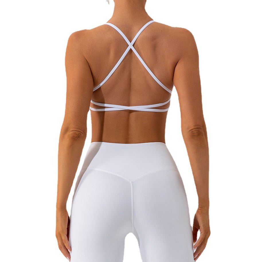 Damen Sportlich-funktionales Bustier mit gekreuztem Rückendesign und atmungsaktiven Materialien WW