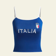 Damen Sporty Cropped Camisole mit Nationalem Emblem WW