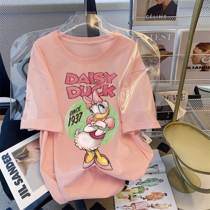 Damen T-Shirt mit kreativem Daisy Duck Druck WW