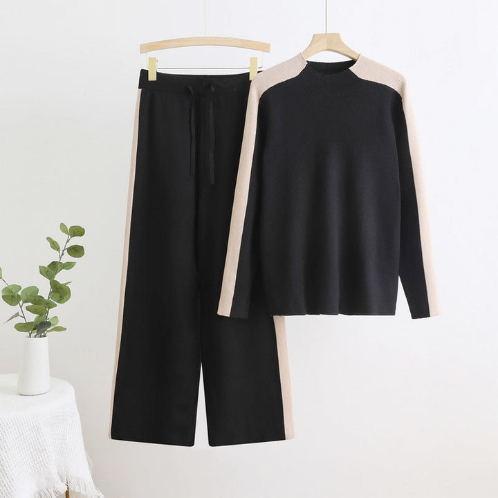 W&W Mode | Hoch taillierte Drawstring-Hosen Strickset