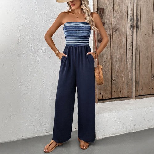 Damen Jumpsuit mit Bandeau-Oberteil und weitem Bein WW