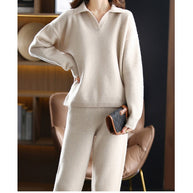 Damen bequemer Strickpullover mit modischem Kragen und lässigem Schnitt WW