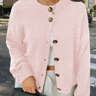 Damen Strickjacke mit Knopfdetails und lässigem Schnitt WW