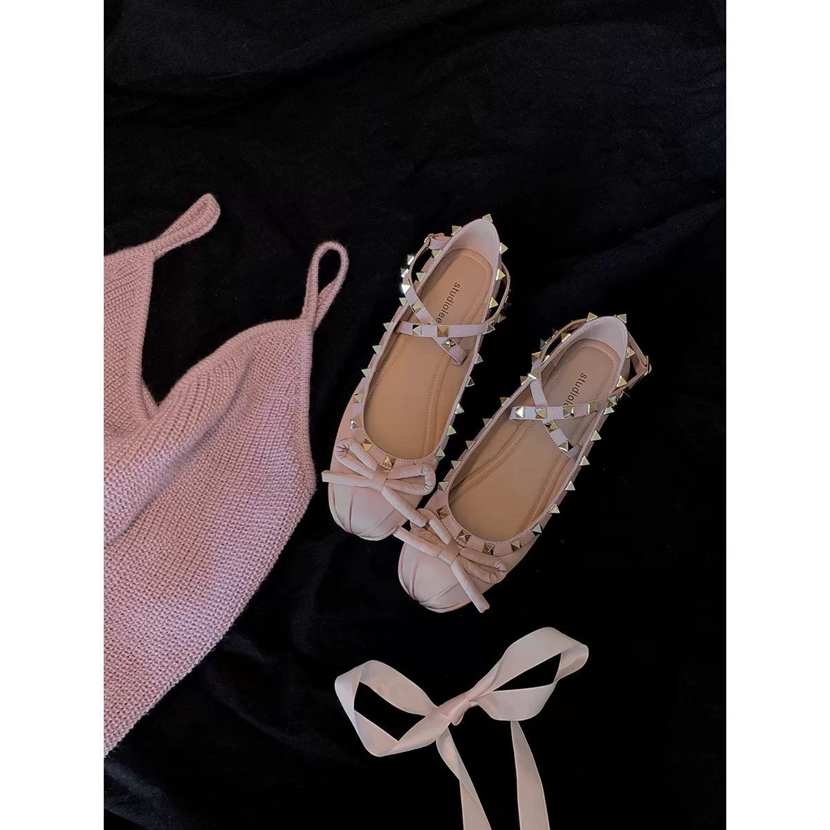 Damen Ballerinas mit modischen Riemchen und verspielten Schleifenakzenten WW