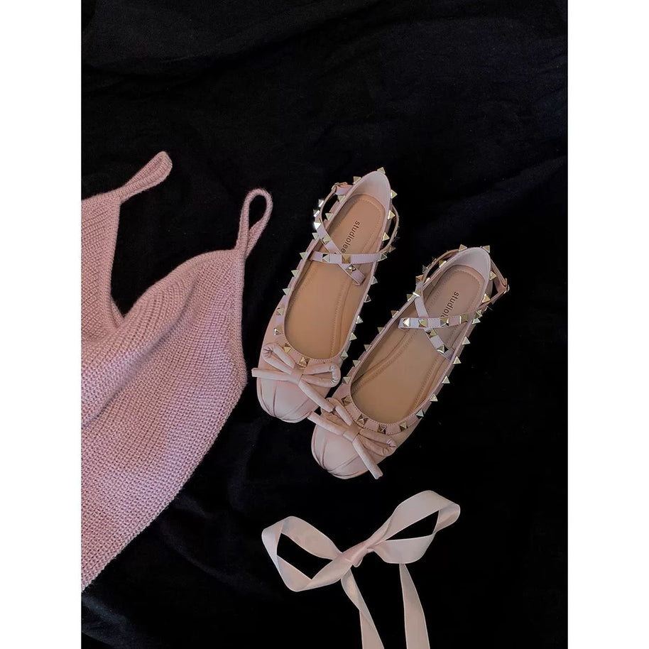Damen Ballerinas mit modischen Riemchen und verspielten Schleifenakzenten WW