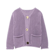 Damen Strickjacke mit offener Maschenstruktur und komfortablen Taschen WW