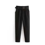Damen weite Hochbundhose mit schickem Gürtel WW