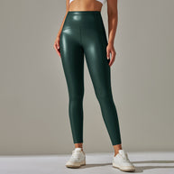 Damen Hochtaillierte, glänzende Fitness-Leggings mit sculptierendem Effekt WW