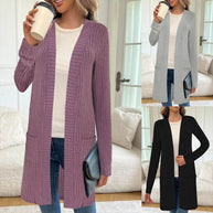 Damen Strickjacke mit asymmetrischem Saum und praktischen Taschen WW