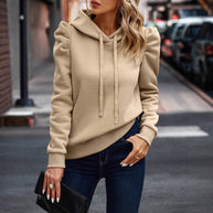 Damen sportlicher Hoodie mit Puffärmeln WW