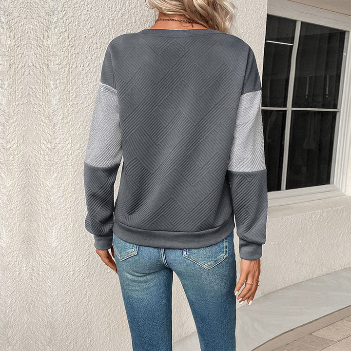 Damen lässiges Sweatshirt mit geometrischem Muster und trendigem Schnitt W&W Mode