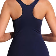 Damen Sportlicher Schwimmanzug mit modernem Grafikdesign und hohem Ausschnitt WW