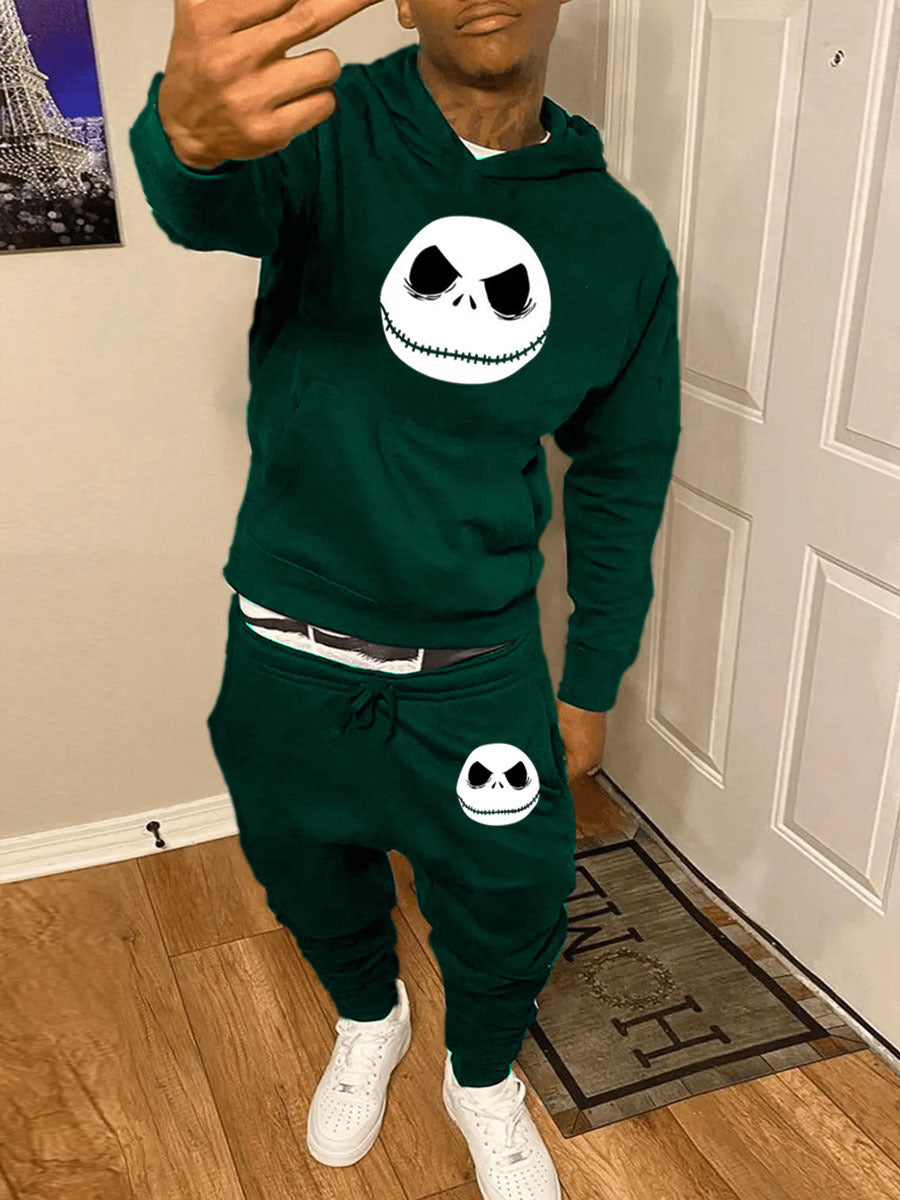 Damen Sportliches Hoodie- und Jogginghose-Set mit Jack Skellington-Motiv WW