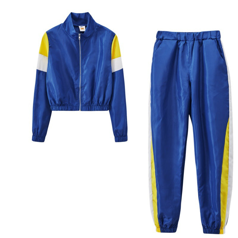 Damen Sportliches Trackset mit colorblock Design und elastischem Bund WW