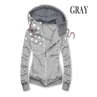 Damen Sportliche Kapuzenjacke mit verspieltem Punkte-Muster WW
