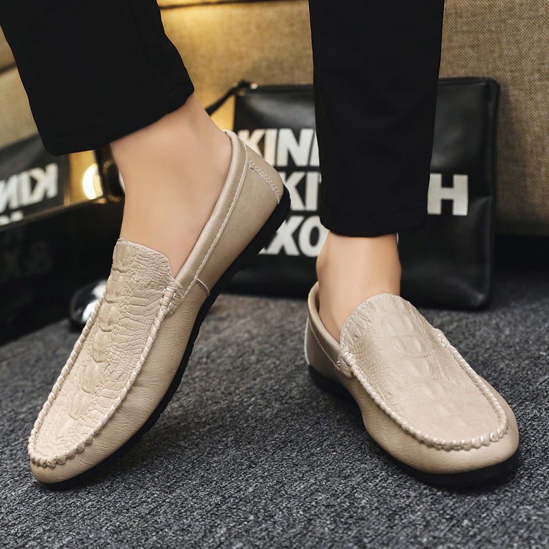 Herren Mokassins aus hochwertigem Leder mit edlem Krokodilmuster WW