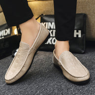 Herren Mokassins aus hochwertigem Leder mit edlem Krokodilmuster WW