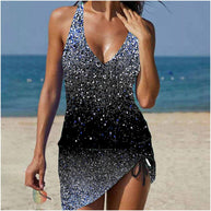 Damen Tankini mit verstellbarem Bund und funkelndem Glitzerdetail WW