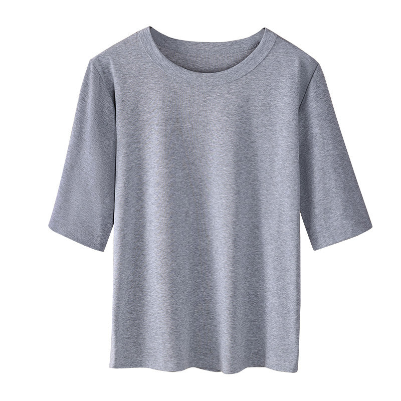 Damen Basic T-Shirt mit weicher Baumwollmischung und körperbetonter Passform WW