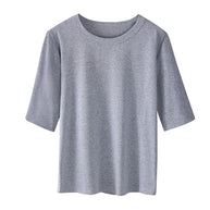 Damen Basic T-Shirt mit weicher Baumwollmischung und körperbetonter Passform WW