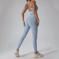 Damen Sportliches Set mit figurbetontem Top und Hochbund-Leggings WW